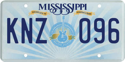 MS license plate KNZ096