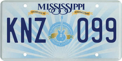 MS license plate KNZ099