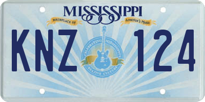 MS license plate KNZ124