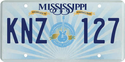 MS license plate KNZ127