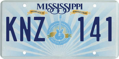 MS license plate KNZ141