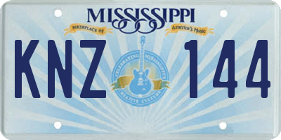 MS license plate KNZ144