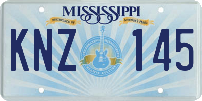 MS license plate KNZ145