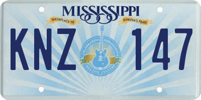 MS license plate KNZ147