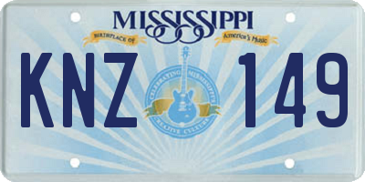 MS license plate KNZ149