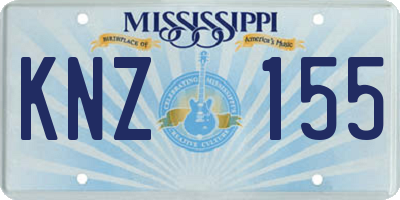 MS license plate KNZ155