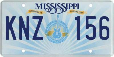 MS license plate KNZ156