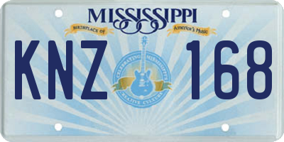 MS license plate KNZ168