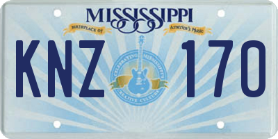 MS license plate KNZ170