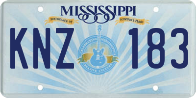 MS license plate KNZ183