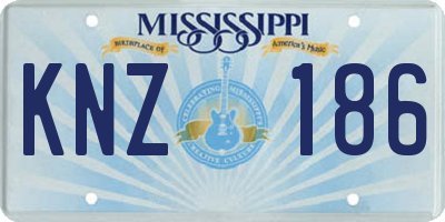 MS license plate KNZ186
