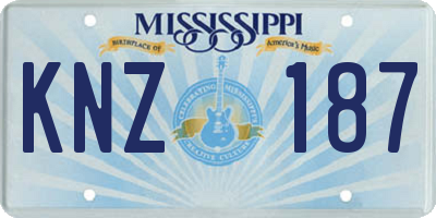 MS license plate KNZ187