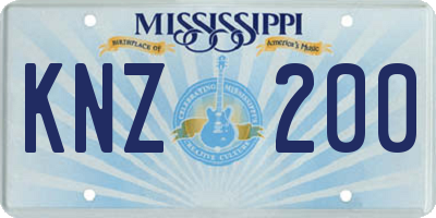 MS license plate KNZ200