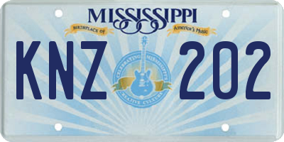MS license plate KNZ202