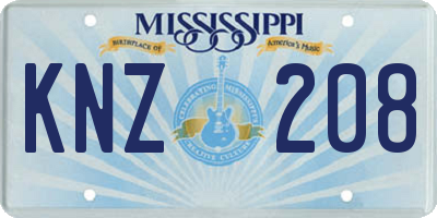 MS license plate KNZ208