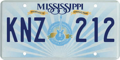 MS license plate KNZ212