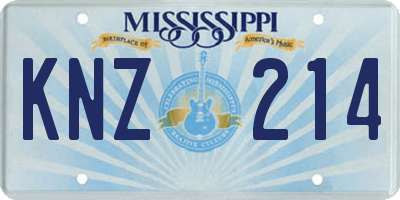 MS license plate KNZ214