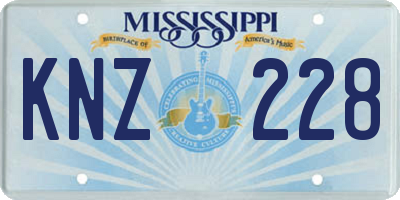 MS license plate KNZ228
