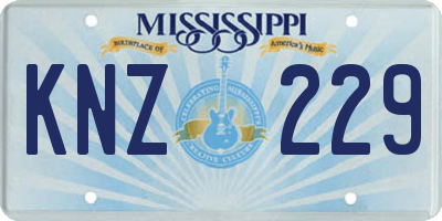 MS license plate KNZ229