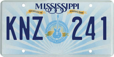 MS license plate KNZ241