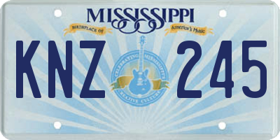 MS license plate KNZ245