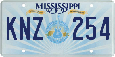 MS license plate KNZ254
