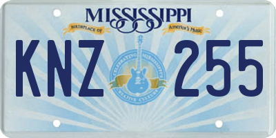 MS license plate KNZ255
