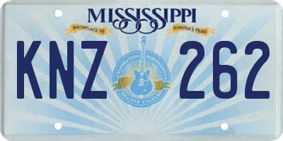 MS license plate KNZ262