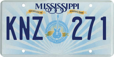 MS license plate KNZ271