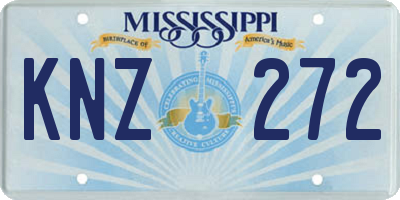 MS license plate KNZ272