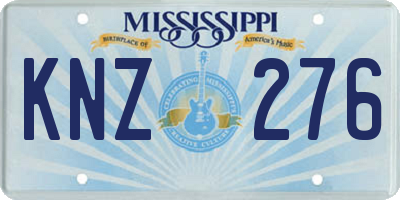 MS license plate KNZ276