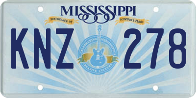 MS license plate KNZ278