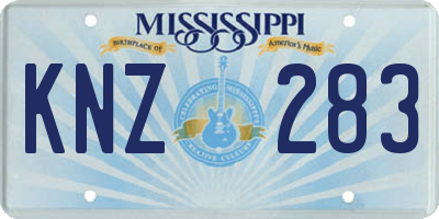 MS license plate KNZ283