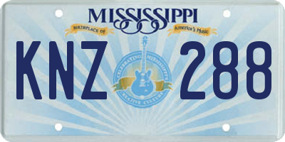 MS license plate KNZ288