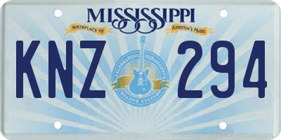 MS license plate KNZ294