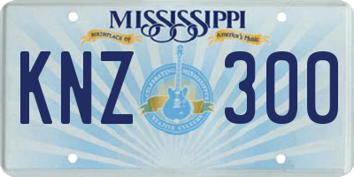 MS license plate KNZ300
