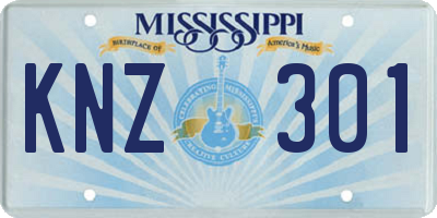 MS license plate KNZ301