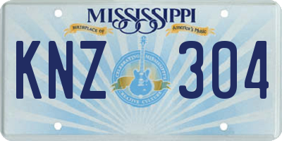 MS license plate KNZ304