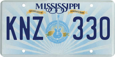 MS license plate KNZ330