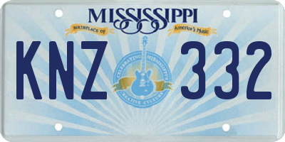 MS license plate KNZ332