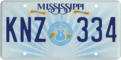 MS license plate KNZ334