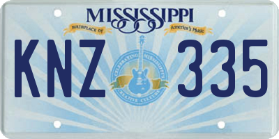 MS license plate KNZ335
