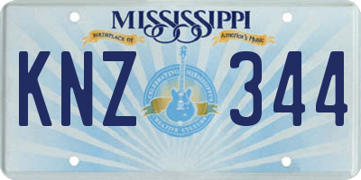 MS license plate KNZ344