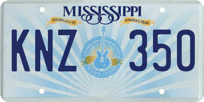 MS license plate KNZ350