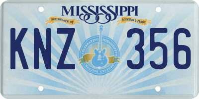 MS license plate KNZ356