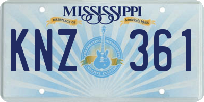 MS license plate KNZ361