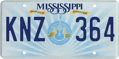 MS license plate KNZ364