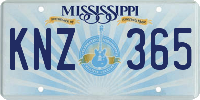 MS license plate KNZ365