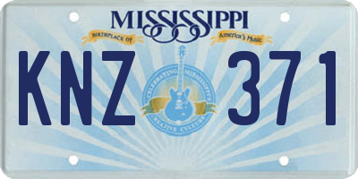 MS license plate KNZ371