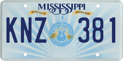MS license plate KNZ381